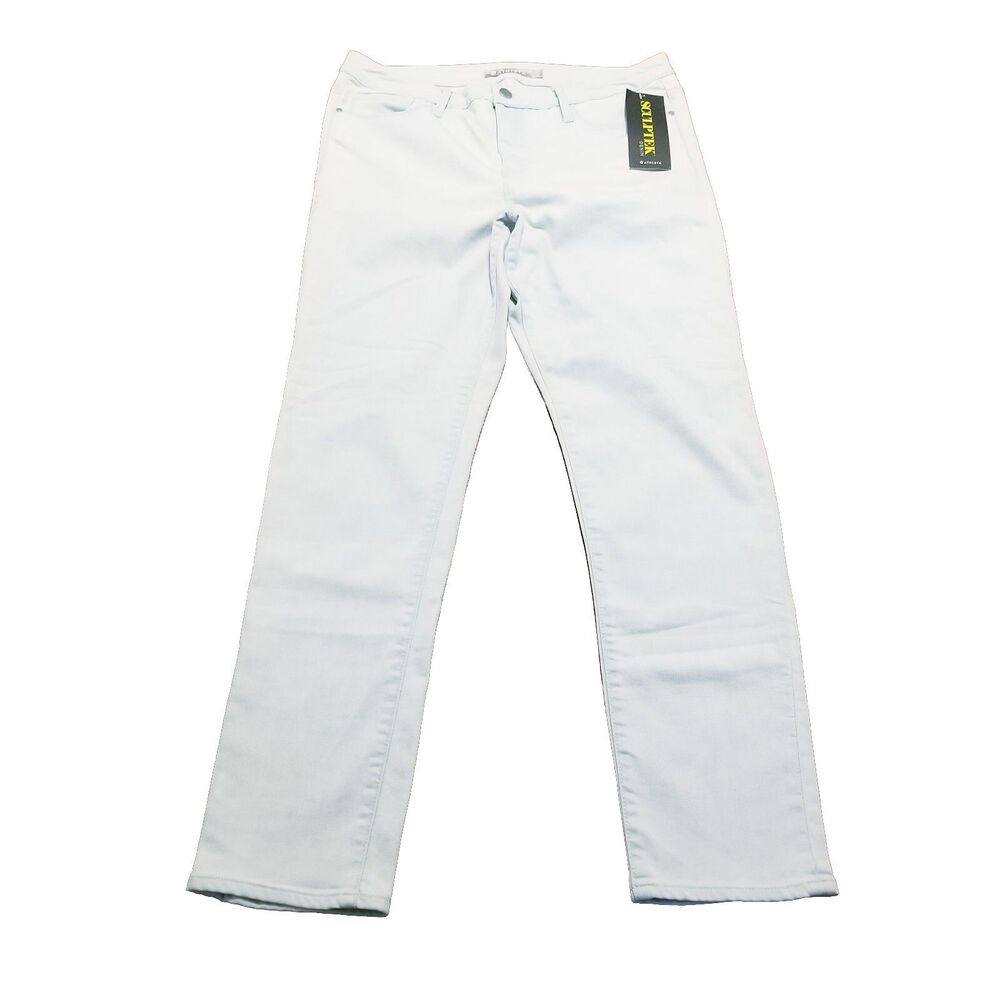NWT Athleta Sculptek Jeans Women's Size 16 Glacier Wash Stretch Denim (34×29.5)